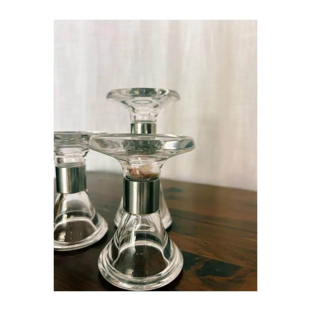 Vintage Dansk Jens Quistgaard Crystal Candle Holders (Set of 3)